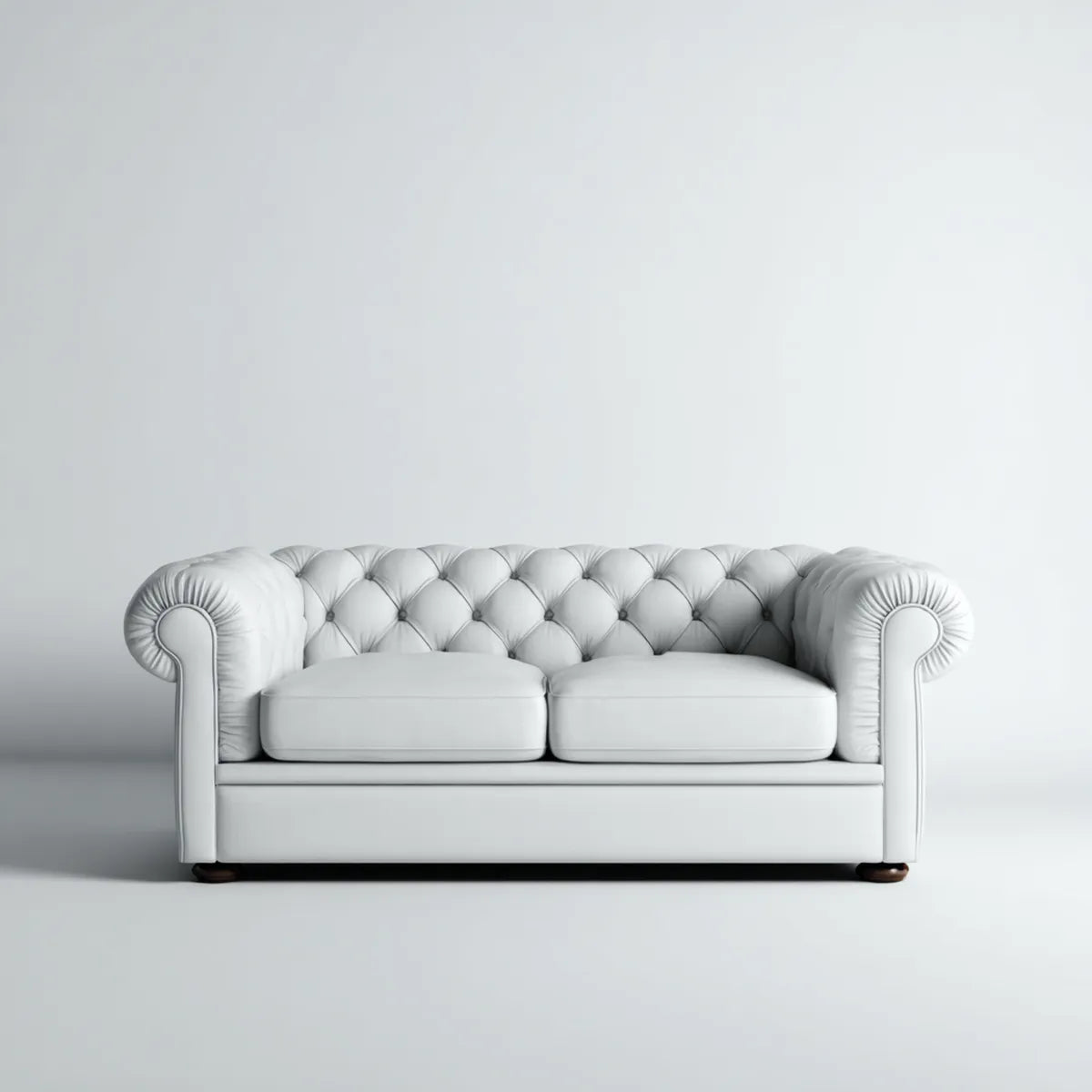 Canapé 2 places Chesterfield blanc 170 x 90 x 75 cm cuir synthétique PU rectangulaire