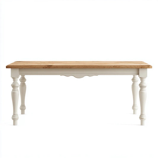 Table à manger rectangulaire bicolore en pin massif 180 x 90 x 76 cm