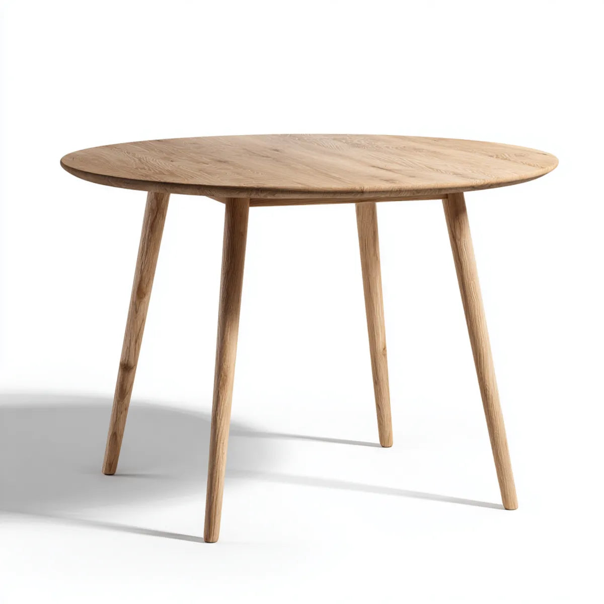 Table à manger ronde en chêne massif naturel diamètre 120 cm hauteur 75 cm