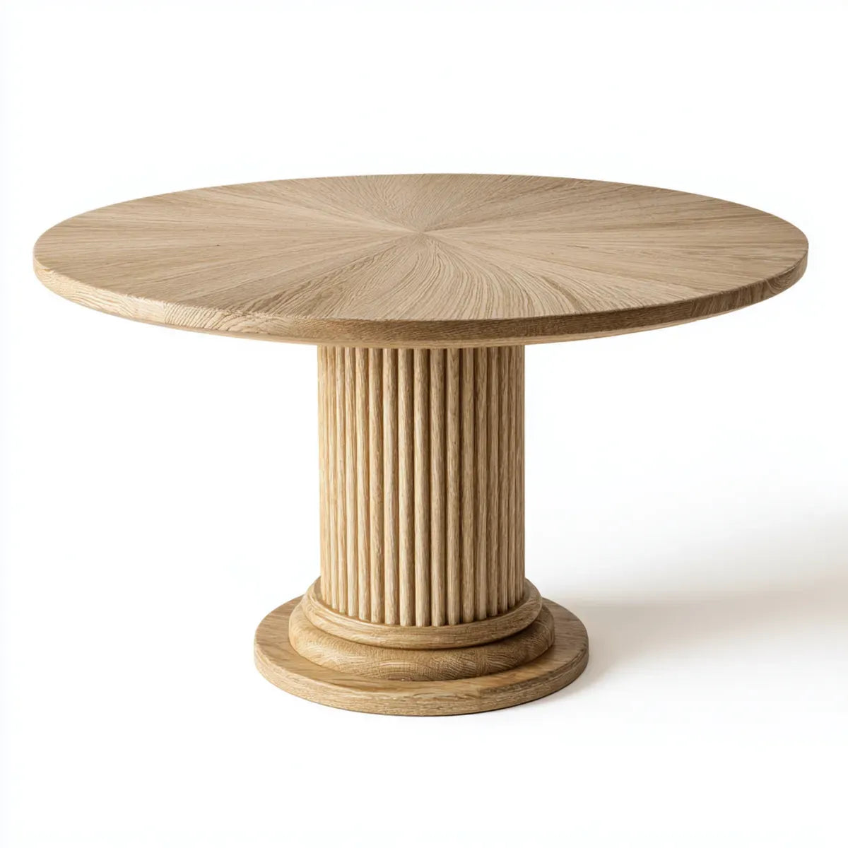 Table à manger ronde naturelle en chêne massif Ø 120 x H 75 cm