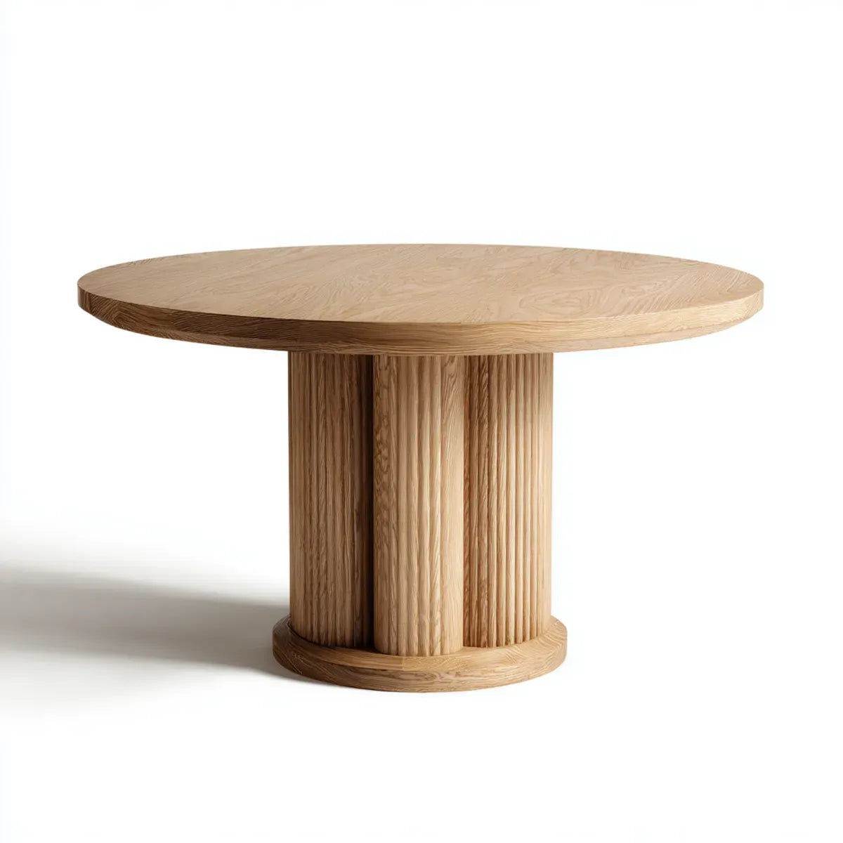 Table à manger ronde en chêne massif naturel Ø120 x H75 cm