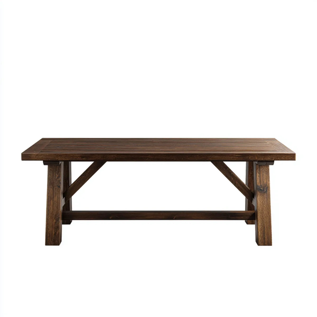 Table à manger rectangulaire marron foncé en bois de manguier massif 180 x 90 x 76 cm