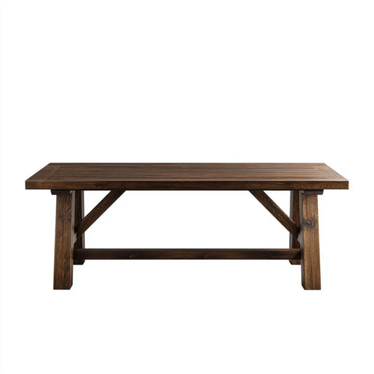 Table à manger rectangulaire marron foncé en bois de manguier massif 180 x 90 x 76 cm